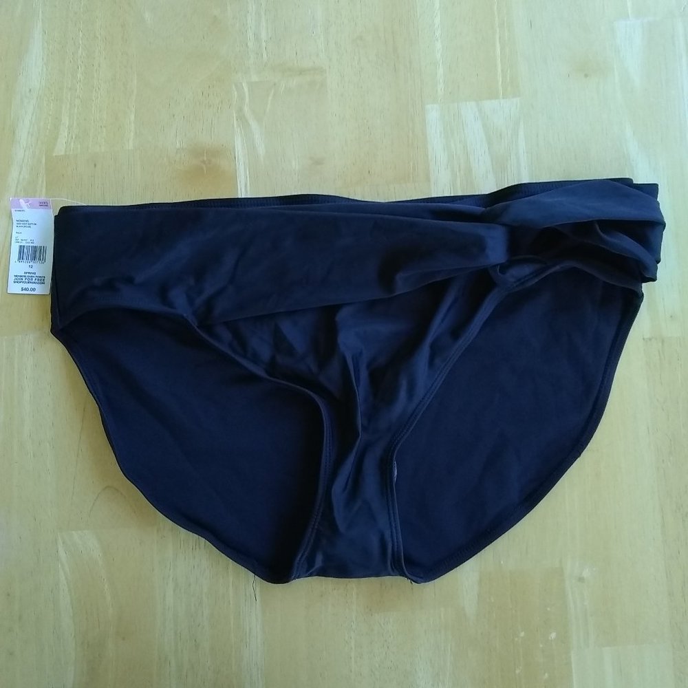 NWT Size 12 Tropical Escape Swimsuit Bottom Side Knot Black